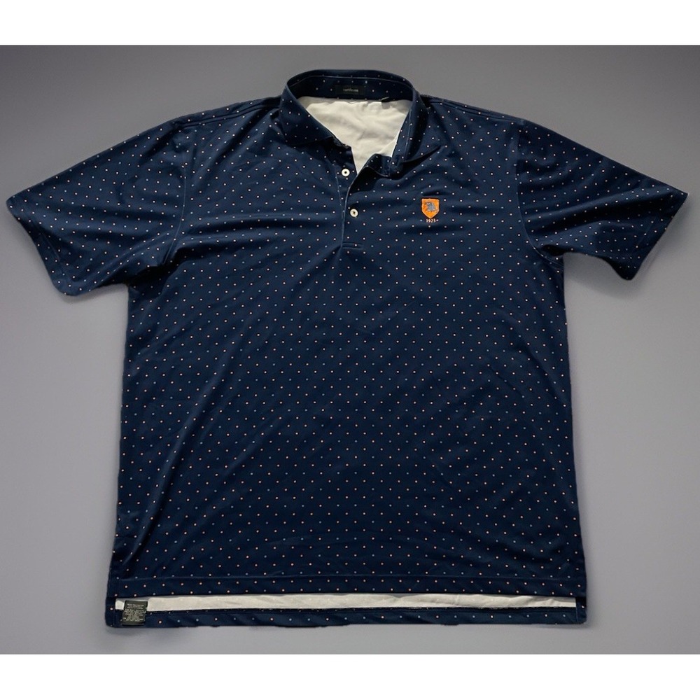 Turtleson Golf Short Sleeve Polo Shirt Blue Polka Dot Embroidered Logo XL JBHS